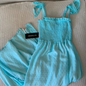 Free People x Luxedo Women's Blue Polka Dot Maxi Dress Beach